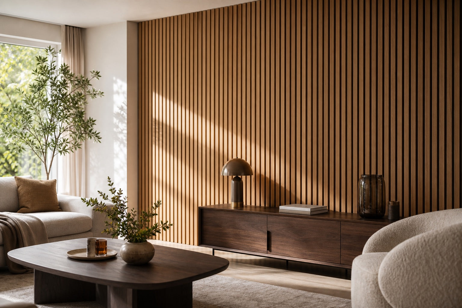 Inspiratiebeeld met een warme houten wand