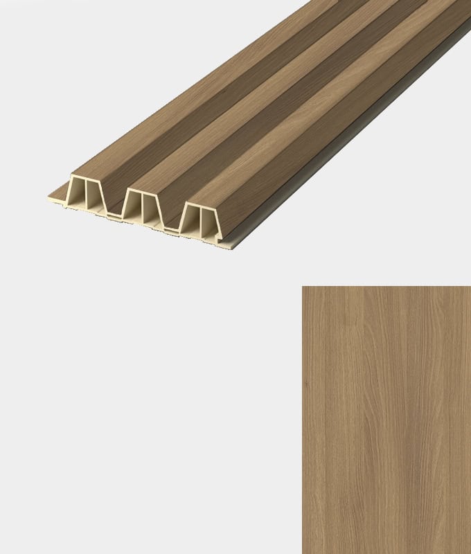 Walnoot Light lattenpaneel · Breed – kleur en structuur