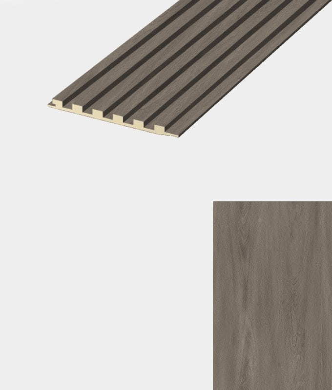 Eiken Ash Grey lattenpaneel · Massief · Breed – kleur en structuur