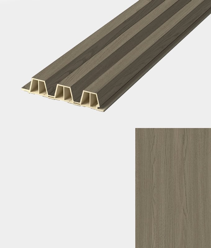 Essen Dark Grey Wash lattenpaneel · Breed – kleur en structuur
