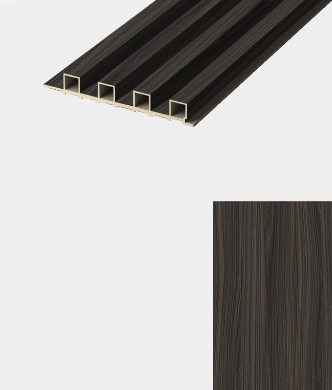 Walnoot Dark Brown lattenpaneel · Reliëf – kleur en structuur
