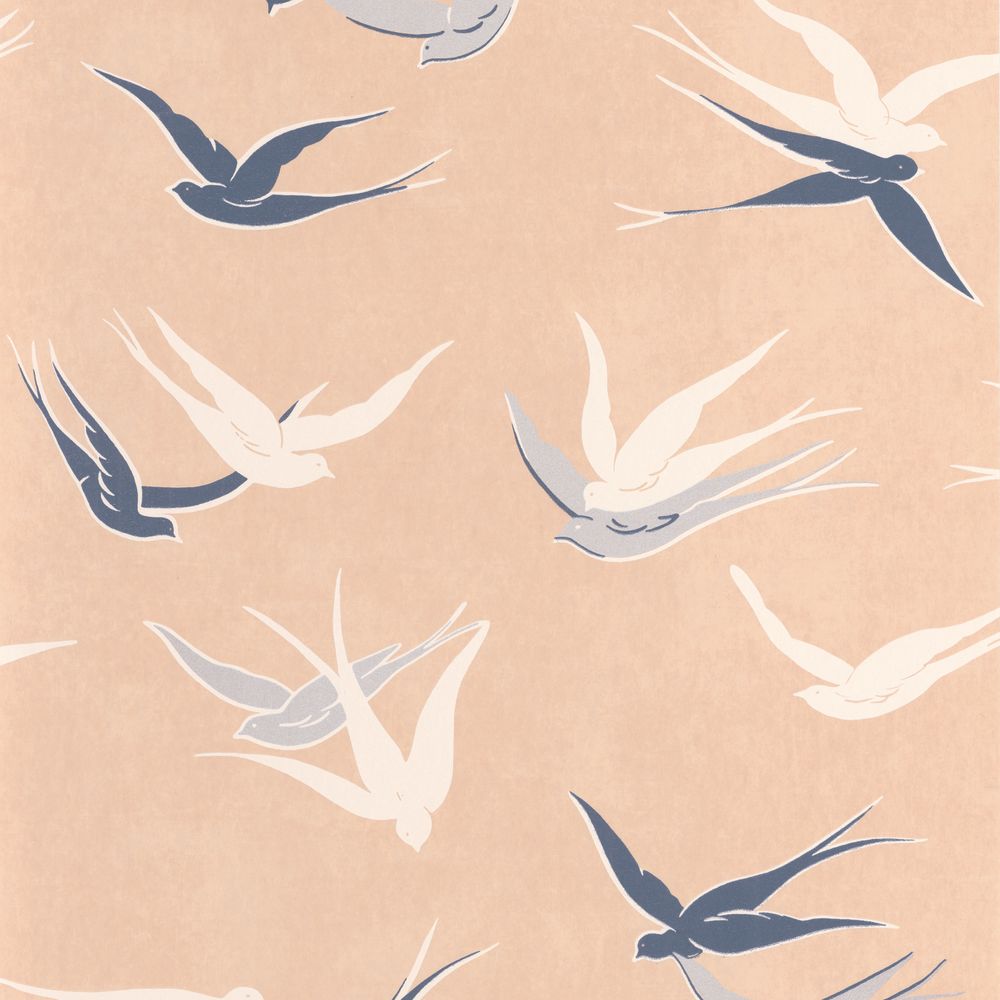 Casadeco Twenties Swallow Rose Nude TWNT88634101 – dessin en kleur