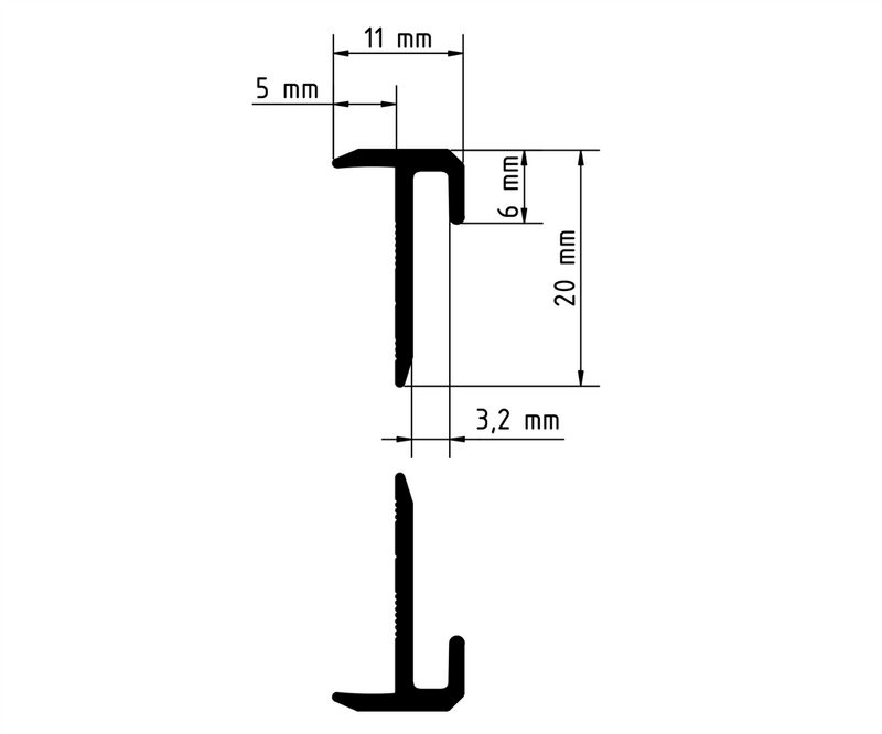 Co-Pro Open Trapprofiel Achterzijde PVC Zilver