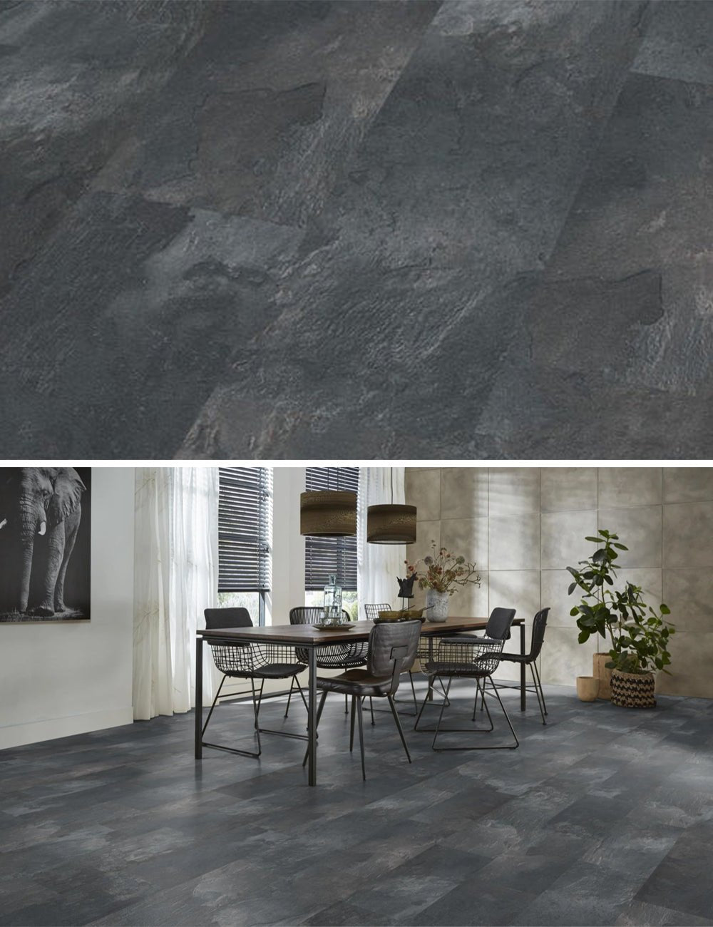 Floorlife Laminaat Tegel Madison Square Aqua Donkergrijs - Natuursteenlook 60.4 x 28 cm - 5022640419