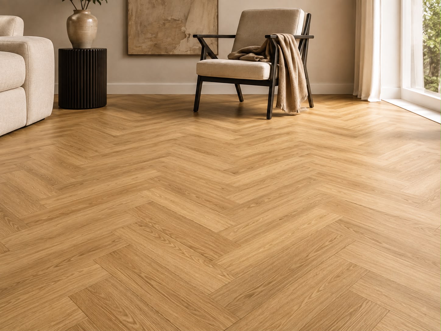 Click PVC vloer in een warm modern interieur
